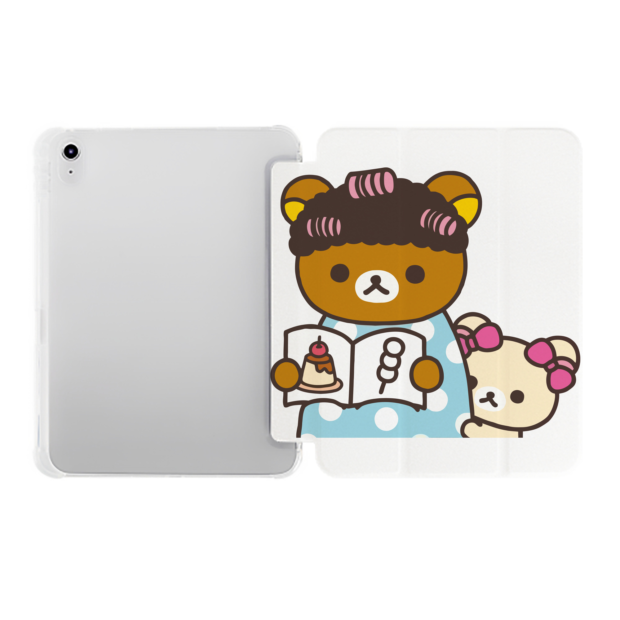 （画像用） リラックマ リラックマ キイロイトリ Rilakkuma Korilakkuma Kiiroitori IPad ケース ペン収納付き 三つ折りスタンド PUレザー×シリコン 対応機種9.5/10.5/10.9インチ